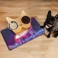thumbnail image 2 of Rocket Themed Dog Bowl Mat, Cosmic Themed Pet Food Mat, Absorbent Waterproof Placemat, Non-Slip Base, Durable, 2 of 4