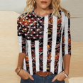 thumbnail image 2 of CHUANK Plus Hauts pour Femmes Chic Décontracté Col Rond Manches Courtes Chemises et Blouses pour Femmes T-Shirts à Imprimé Papillon du 4 Juillet pour Femmes Tunique Graphique Patriotique Tendance Haut d'Été Plage, 2 of 5