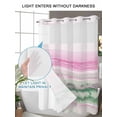 thumbnail image 4 of No Hook Cloth Fabric Shower Curtain with Snap in Liner, Pink Green Ombre Waterproof Shower Curtains Set with See Through Top Window, Abstract Modern Art Fluid Striped Bath Curtains Shower 54"x78", 4 of 6
