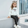 thumbnail image 4 of SNKSDGM Girls Easter Outfits for Girls Size 6X Spring Outfits for Girls Size 6X Girl's City Letter Printed Crew Neck Long Sleeve Hoodie and Leggings Toddler Outfits for Girls 2T-4T 5-6 Years, 4 of 7