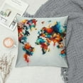 thumbnail image 2 of COMIO Throw Pillow Covers Watercolor World Map Colorful Painting Pillowcase Decor for Room Bed Chair, 2 of 5