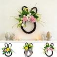 thumbnail image 7 of B Easter Bunny Wreath, Spring Door Decoration With Egg And Bow Accents, Lush Foliage Design For Front Door, Window Display 10.2In, 7 of 7