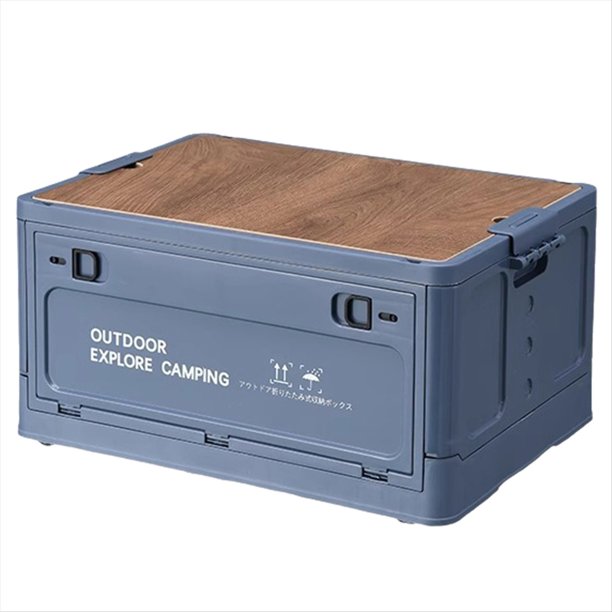 Acampar Al Aire Libre Plegable Caja de Almacenamiento de Mesa Turística Caja de Almacenamiento de Coche Al Aire Libre Viaje de Almacenamiento Equipo de Camping Azul, M