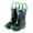Green Boys Dinosaurs, variant on Puddle Play PVC Rain Boots with Easy-On Handles, Waterproof, Black with Blue Green Dinosaur Print, Size 4 Toddler
