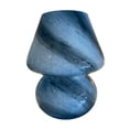 thumbnail image 2 of Hand Blown Glass Swirl Shape Table Lamp Decorative LED Night Light for Bedroom Nightstand, Living Room Decor Table Centerpiece Lamps , Blue, 2 of 8