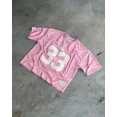 thumbnail image 3 of Camiseta de verano con estampado de letras, holgada, n.º 77, de malla, transpirable, con retazos, de manga corta, tendencia Hip-hop, ropa de béisbol callejera, 3 of 5