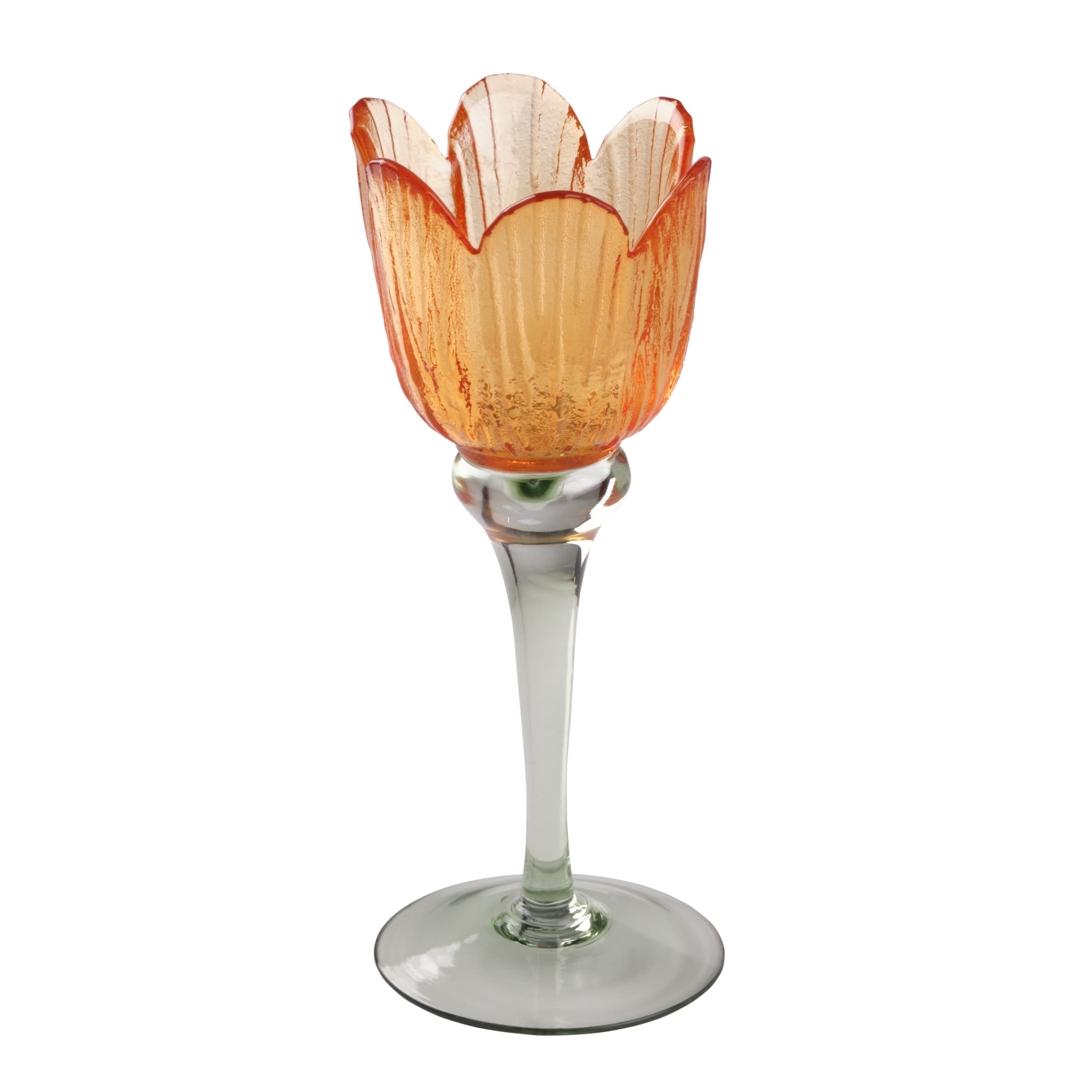 Dolly Parton 7.67 in Orange Glass Candle Holder
