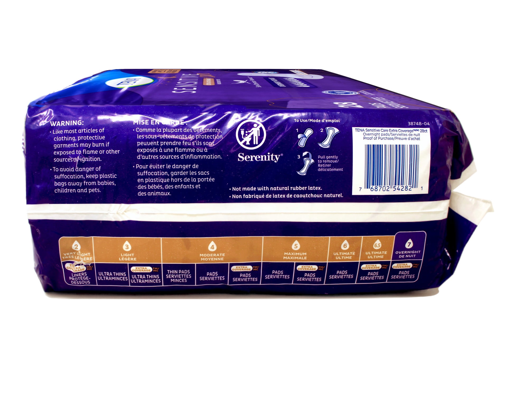 Tena Incontinence Pads, Bladder Control & Postpartum for Women, Overnight Absorbency, Sensitive Care, 28 Count
