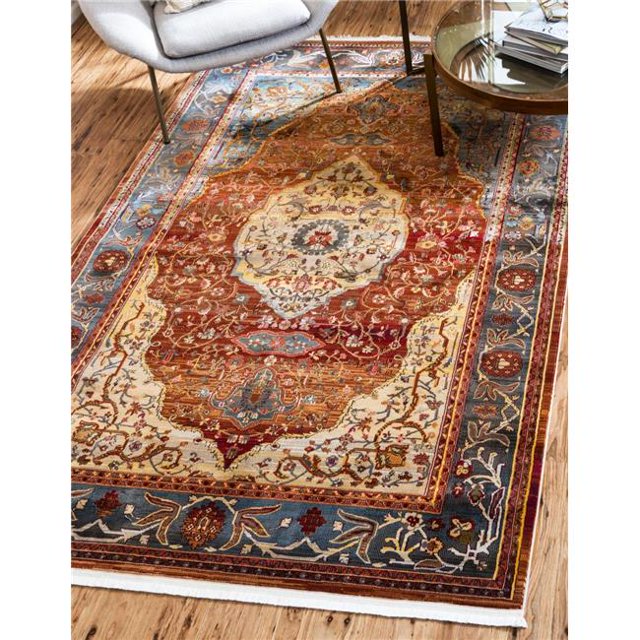 Unique Loom 3140234 8 Pi 4 Po x 10 Pi Miramar Baracoa Tapis Rectangulaire&44; Rouille Rouge
