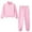 Pink, variant on Girls Sets Long Sleeve Solid Crewneck Sweatshirt and Sweatpants 2 Piece Warm Fall Winter Clothes Boys Outfits Size 8-9 Years