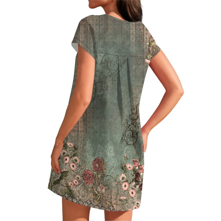 dark green floral mini dress Green Floral Ella Mini Dress