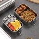 thumbnail image 4 of Elegante caja bento de acero inoxidable, diseño a prueba de fugas con capa aislante que garantiza la frescura, contenedor reutilizable ecológico y sostenible para hombres y mujeres, 6,5 x 4,7 x 2,4, 4 of 5