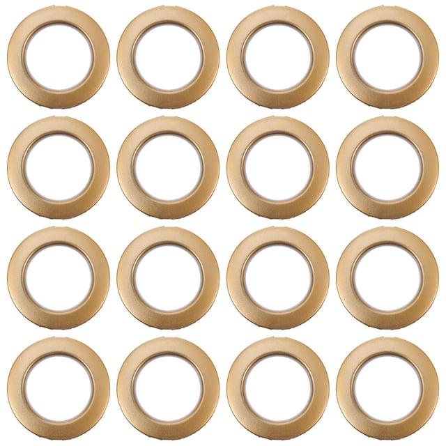 RUNROTOO 80 Pcs Œillets de Rideau en Plastique Doré pour Usage Domestique avec Grande Capacité de Charge