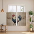 thumbnail image 2 of Farm Roosters Kitchen Curtain for Berdoom Living Room Cafe 45 Inch Length, Farmhouse Farm Chicken Countryside Retro Tiers Curtains Light Filtering Drapes Window Treatment 2 Panels 52"Wx45"L, 2 of 8