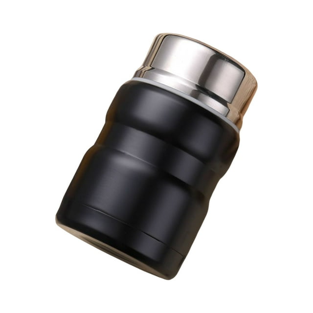 Fiambrera Térmica Injueey de Acero Inoxidable 2 en 1 Color Negro