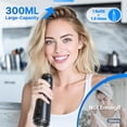 thumbnail image 3 of Water flosser, cordless oral irrigator portable dental cleaner, equipped with 8 modes 7 tips 300ml water tank orthodontic floss, rechargeable (black), 3 of 4