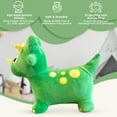 thumbnail image 5 of Plush Green Dinosaur Bounce & Ride-on Inflatable Hopper Toddler Toy with Pump, 5 of 5