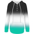 thumbnail image 5 of WEAIXIMIUNG Sweatshirts for Women Trendy Graphic Women's Autumn and Winter Fashionable Street Style Gradually Changing Color Button Collar Pocket Drawstring Casual Sports Hoodie (3), 5 of 5