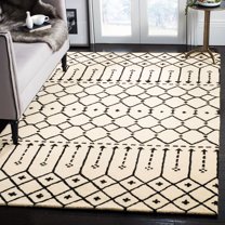 SAFAVIEH Himalaya Darin Geometric Wool Area Rug, Ivory/Black, 11' x 15'