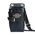 thumbnail image 1 of Qarigey Bolsa de herramientas de peluquería de PVC, fácil de llevar, impermeable, duradera, bolsa de tijera para peluqueros, protectora masajeadores Negro, 1 of 6