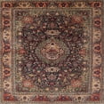 thumbnail image 1 of Ahgly Company Machine Washable Indoor Square Traditional Dark Almond Brown Area Rugs, 6' Square, 1 of 7
