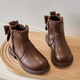 thumbnail image 5 of Krdevn Girls Boots - Girls Boots for Toddler To Kids Casual Dressy Ankle Booties with Bowknot Comfortable Elastic Cute Shoes -Toddler Boots,Cowgirl Boots,Color:Brown,Size:9.5-10 Years, 5 of 8