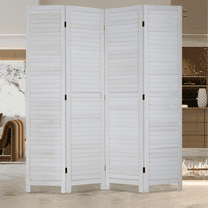 Dkelincs 4 Panel Wood Room Divider 68.9" x 15.7" Folding Privacy Screen Wall Divider for Home Office Bedroom,
