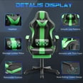 thumbnail image 6 of Luxvie Gaming Chair with Footrest High Back Ergonomic Computer Gamer Chair with Massage and Headrest Lumbar Support Swivel Office Game Chair for Adults, Green, 6 of 7