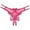 Hot Pink, variant on Women's Panties Women Low Waist Traceless Mesh Embroidered Big Open End Thong Pink One Size