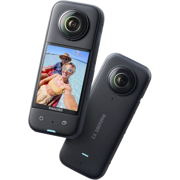 Insta360 X3 - Caméra d'action 360 étanche avec capteurs 1/2 48MP, vidéo  HDR active 5,7K 360, photo 72MP 360, objectif unique 4K, mode Me 60fps,  stabilisation, écran tactile 2,29, édition AI, diffusion