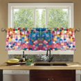 thumbnail image 4 of Yayeee Kitchen Curtains Set of 2 Light Filtering 57"x24" Over Sink Window Panels, Light Colorful Circles, 4 of 7