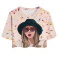 thumbnail image 4 of EDFBUYKRS Girls Shorts Set Top And Short Set Short Sleeve Tees Music Fan Outfit Kids, 4 of 4