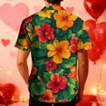 thumbnail image 6 of Stamzod Hawaiian Shirt for Men 2026 Summer Beach Short Sleeve Shirts Floral Print Casual Button Up Shirt Men Plus Size Clothes Multicolor W M, 6 of 9