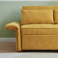 thumbnail image 5 of Sleeper Loveseat Couch with Pull-Out Bed, Convertible Sofa Bed with Adjustable Armrests, 2 Seat Chaise Chair with 2 Pillows, Yellow, 5 of 7