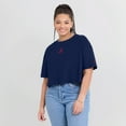 thumbnail image 6 of Women's Navy Atlanta Braves Elements Super Soft Boxy Cropped T-Shirt, 6 of 7