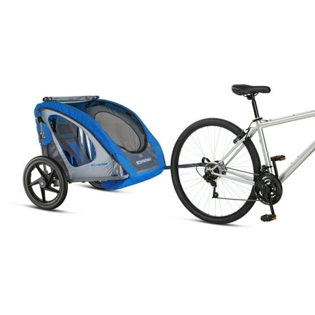 Schwinn Shuttle foldable bike trailer, 2 passengers, (Best Bike Trailer For Kids)