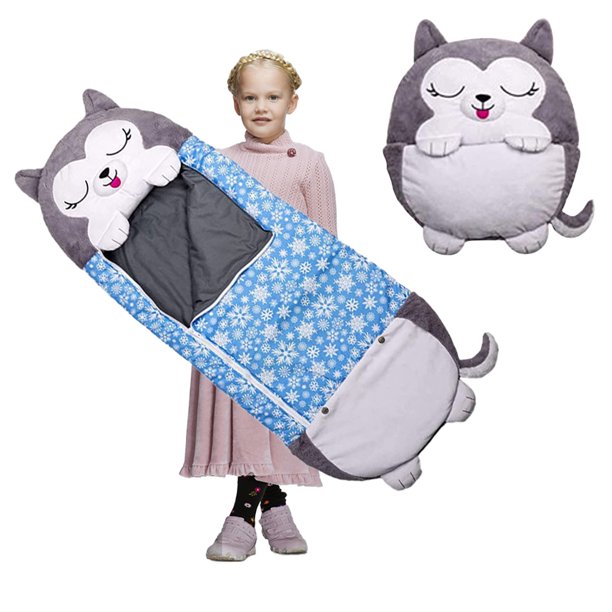 Kids Fun Animal Sleeping Bag,Pillow & Sleeping Bag Foldable,2 in 1