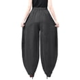 thumbnail image 4 of Laqbezok Women's Cotton Linen Harem Pants, High Waist Loose Trousers with Pockets, Casual Boho Lantern Pants for Summer Beach Travel, 4 of 4