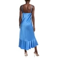 thumbnail image 2 of Maje womens  Satin Cowl Neck Midi Dress, T40, Blue, 2 of 3