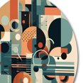 thumbnail image 3 of Designart "Minimalistic Artistry Blue and Orange II" Minimalism Metal Round Wall Decor, 3 of 5
