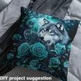 thumbnail image 2 of Feelyou Wildlife Wolf Fabric by the Yard 5 Yards for Kids, Cyan Romantic Rose Sewing Fabric, Mystic Galaxy Moon Home Decor Fabric by the Yard, Breathable Home Decor, 2 of 6