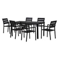 thumbnail image 1 of Oakland Living Slat Back Faux Wood and Steel 7 Piece Rectangular Patio Dining Set, 1 of 6