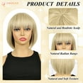 thumbnail image 4 of 【Natural Look】PHOCAS Blonde Bob Wig with Bangs, Heat Resistant Synthetic Short Wig for Women, Daily Wear 10 Inch, 4 of 10