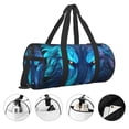 thumbnail image 3 of Balery Futuristic Blue Light Wolf Bolsa de Gimnasio para Mujeres y Hombres, Bolsa de Viaje Impermeable, Bolsa de Fin de Semana con Compartimento para Zapatos y Bolsillo Húmedo, 3 of 6