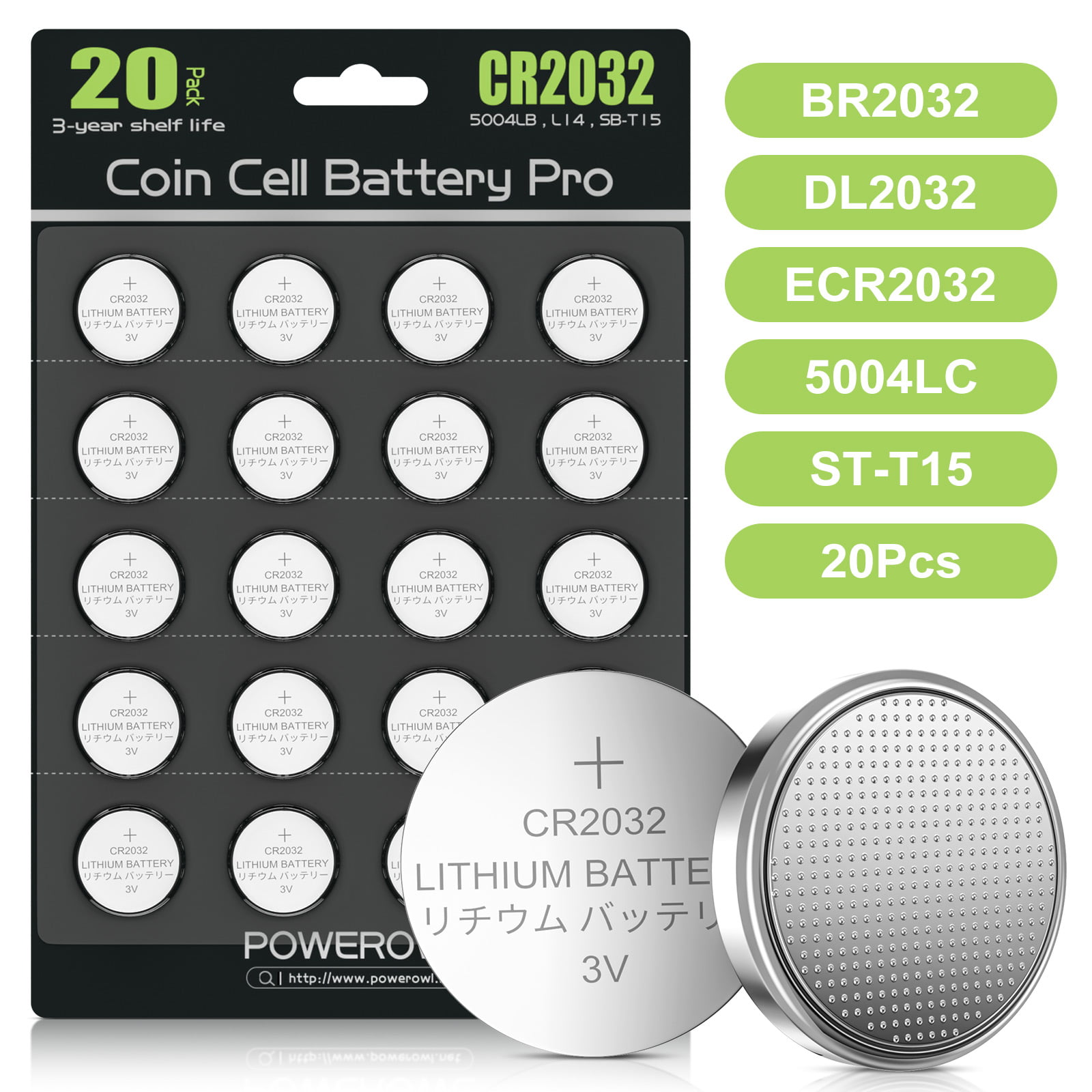 DL2032 3 Voltios Alcalino Botón Baterías De Litio KL2032 200X Super CR2032 BR2032 