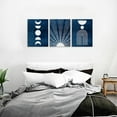 thumbnail image 5 of Minimalist Boho Canvas Wall Art - Mid Century Modern Geometric Sunshine Pictures Prints Blue and White Artworks Bohemian Wall Art for Bedroom Living Room Bathroom Office Decor 12" x 16" x 3 Piece Set, 5 of 6