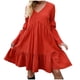 thumbnail image 1 of Mini vestido con volantes de manga larga con cuello en V informal de verano a la moda para mujer Fridja bnh3123, 1 of 5