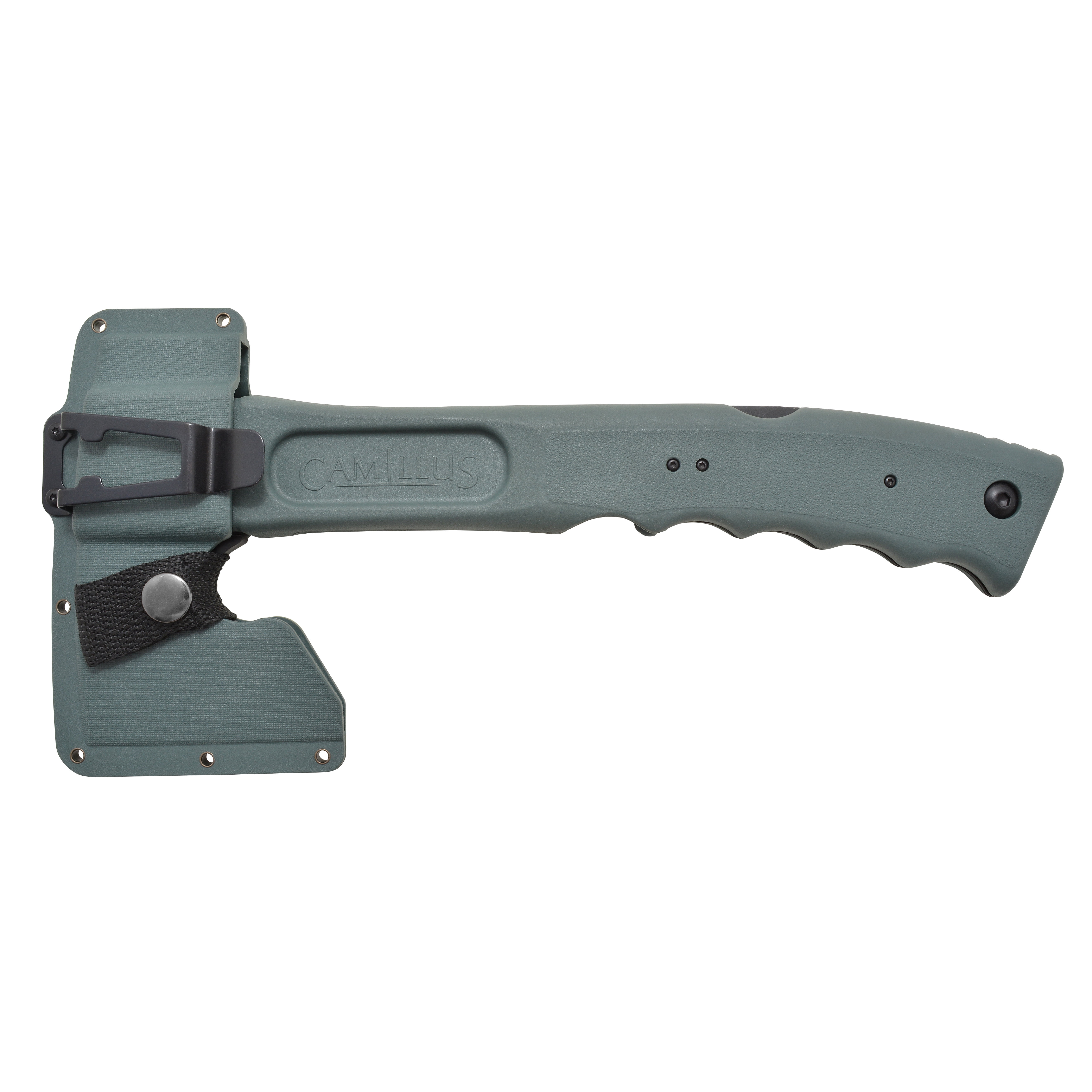 Camillus Camtrax 3-in-1 Hatchet 7" Lock Back Saw and Hammer, 2.75" Blade with Sheath, Gray