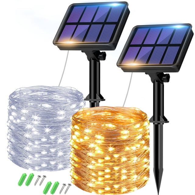 Guirnalda de luces solares btfarm, 160 LED, 20 m, 2 unidades, impermeables