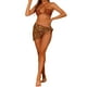 thumbnail image 2 of Conjuntos de bikini de 3 piezas para mujer, con anillo, strapless, con faldas de playa y pareos, talla X-Large, rojo y marrón, 2 of 5